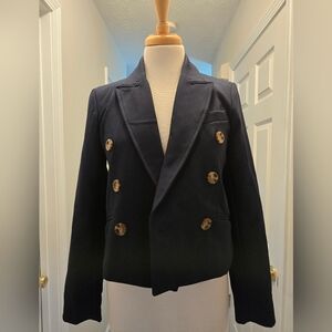 Joie Double-Breasted Navy Blazer, Size XS